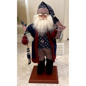 Patriotic Santa Claus Figurine 20" Santa's Workshop Handcrafted Collectibles